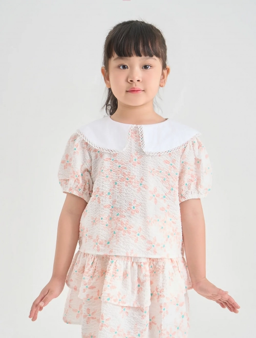 Áo kiểu bé gái phối cổ