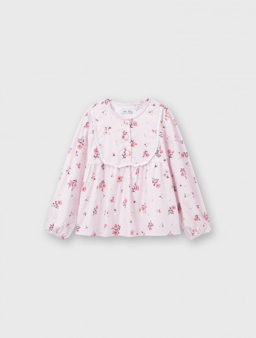 Áo kiểu bé gái hoạ tiết