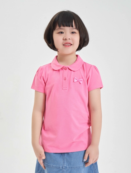 Áo polo bé gái có hình in