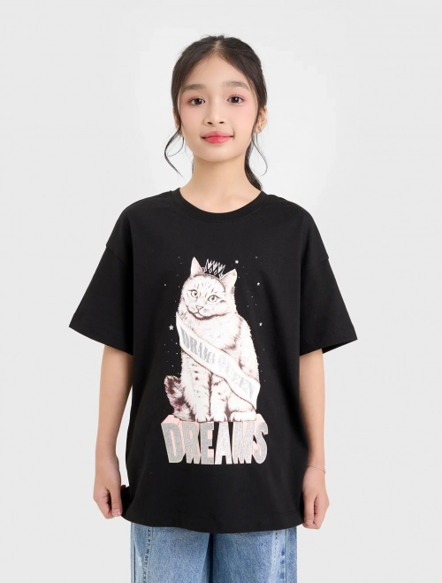 Áo phông bé gái có hình in