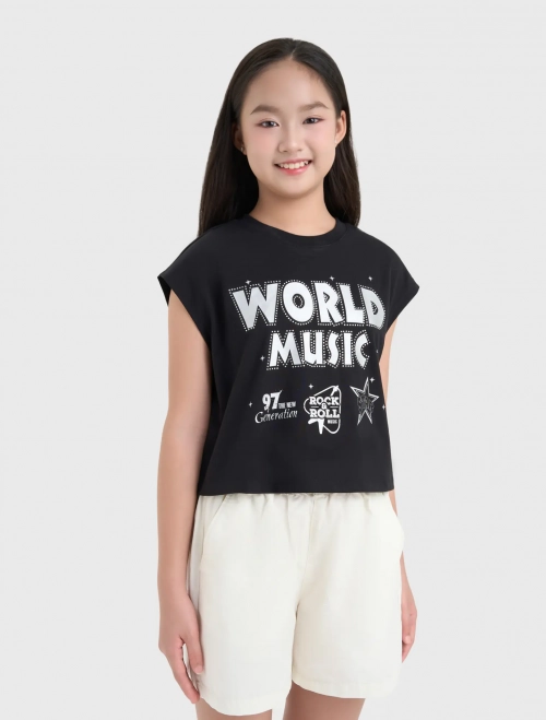 Áo phông bé gái cotton USA có hình in