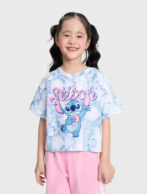 Áo phông bé gái cotton USA in hình Stitch