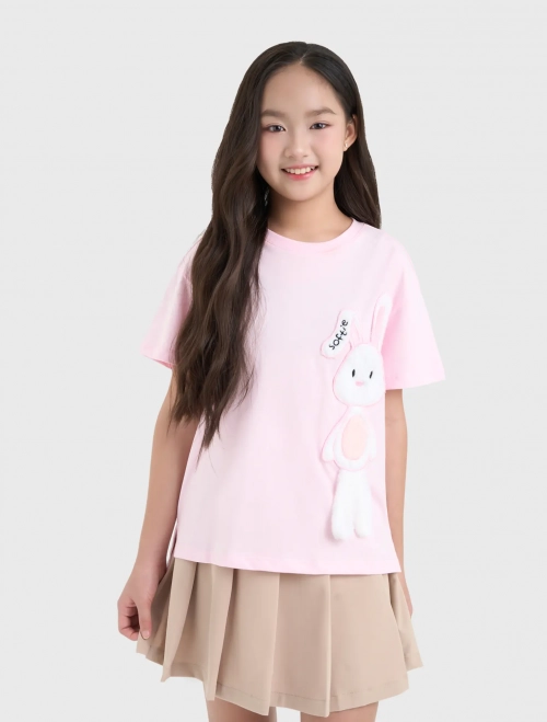 Áo phông bé gái cotton USA oversize có hình in