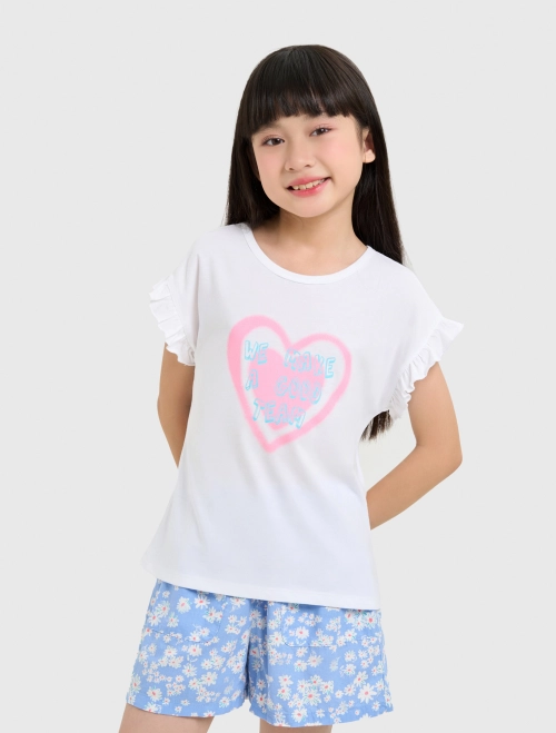 Áo phông bé gái cotton USA có hình in