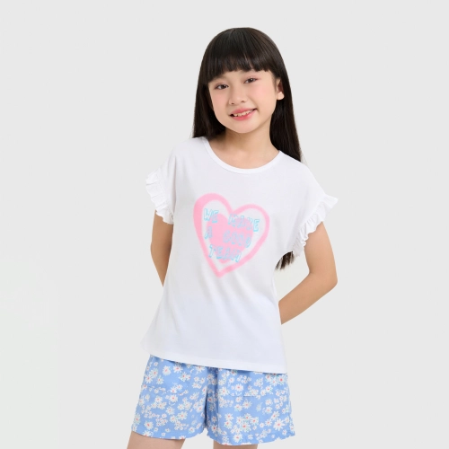 Áo phông bé gái cotton USA có hình in