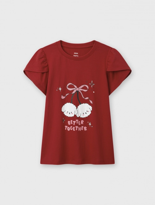 Áo phông bé gái cotton USA có hình in