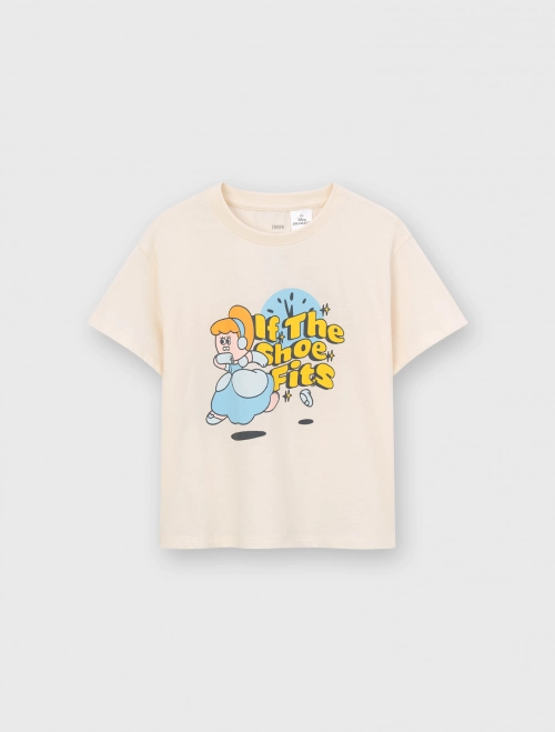 Áo phông bé gái cotton USA hình in công chúa