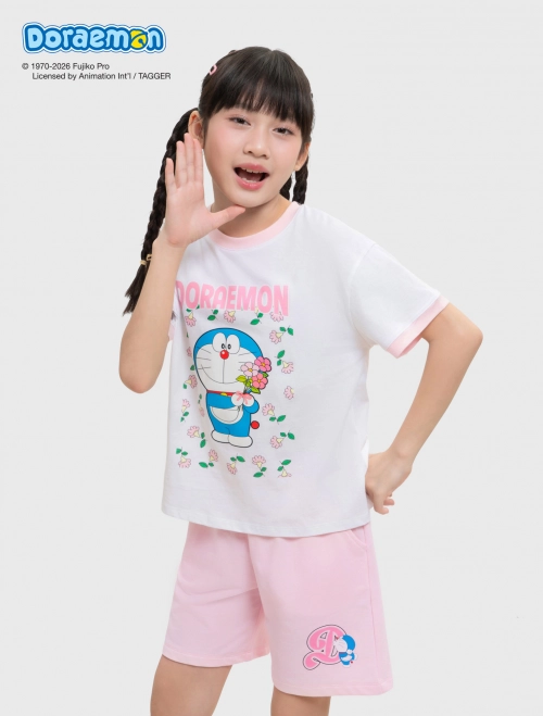 Áo phông bé gái Cotton USA in hình Doraemon | OEKO-TEX
