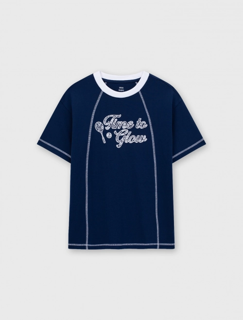 Áo phông bé gái Cotton USA oversize có hình in