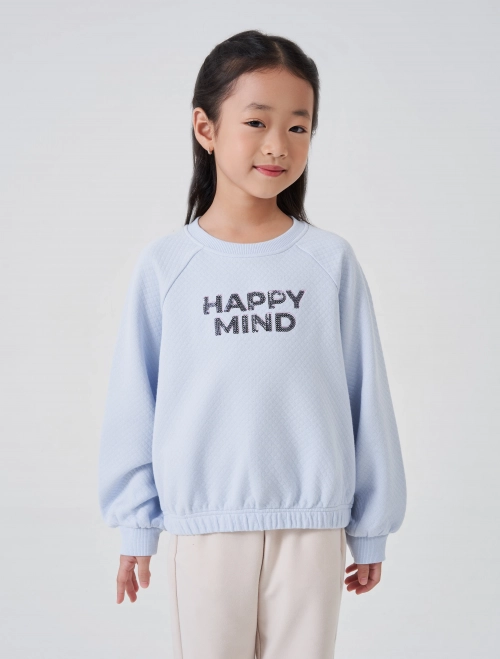 Áo nỉ bé gái 3D cotton pha