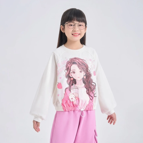 Áo nỉ bé gái có hình in