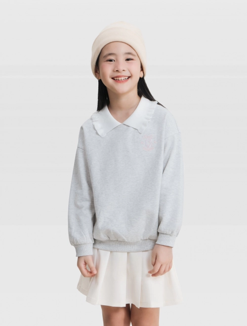 Áo nỉ bé gái có cổ