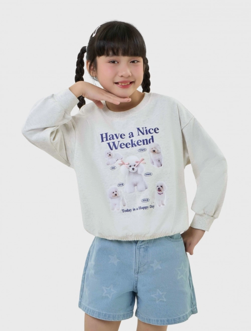 Áo nỉ bé gái có hình in