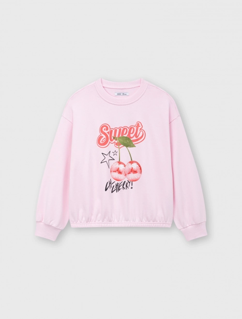 Áo nỉ bé gái có hình in