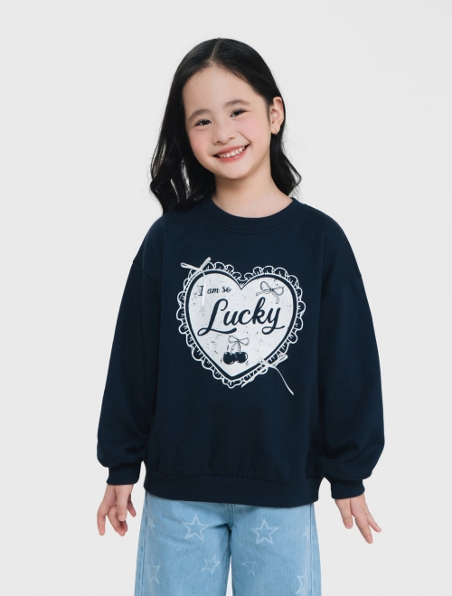 Áo nỉ bé gái có hình in