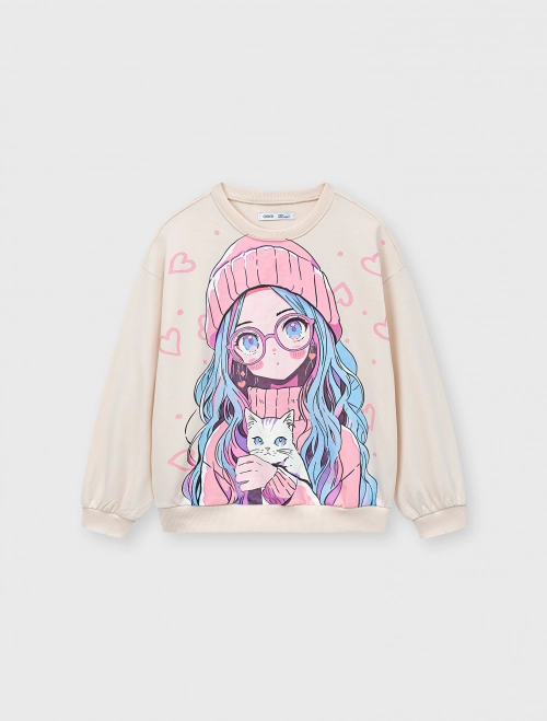 Áo nỉ bé gái có hình in