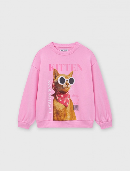 Áo nỉ bé gái có hình in