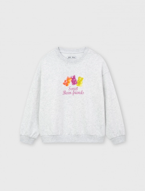 Áo nỉ bé gái có hình in