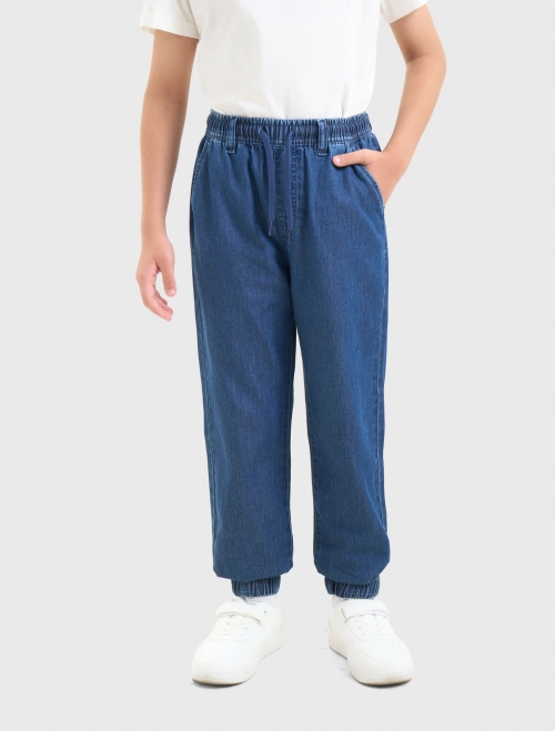 Quần jeans bé trai cotton dáng jogger