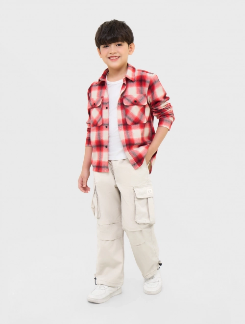 Quần khaki bé trai túi hộp dáng rộng