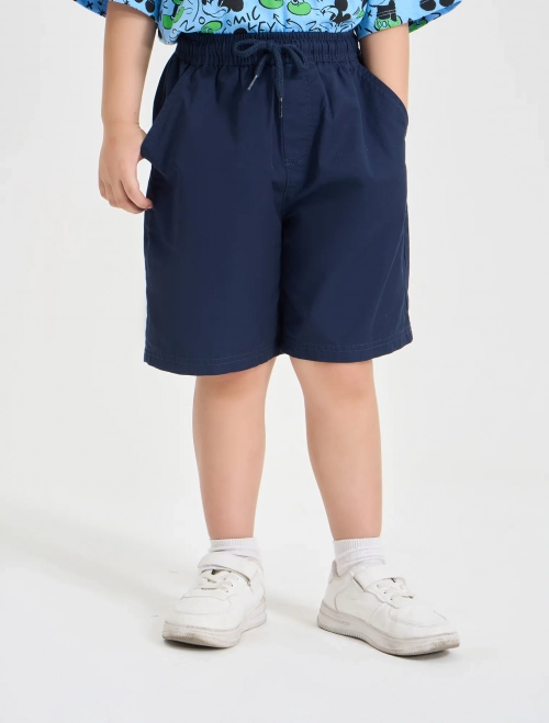 Quần soóc bé trai cotton cạp chun in họa tiết