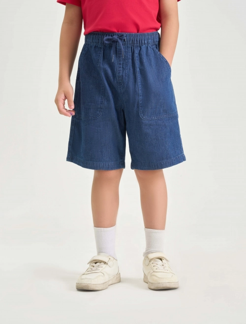 Quần soóc bé trai cotton cạp chun có túi