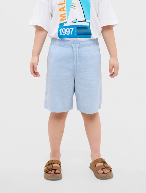 Quần soóc bé trai cotton dáng basic