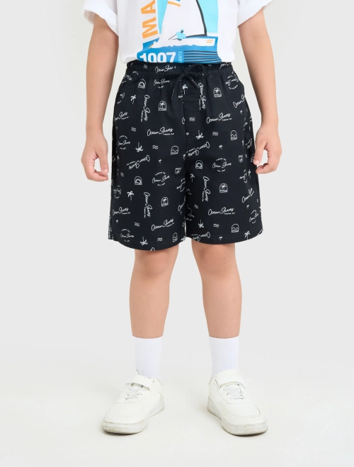 Quần soóc bé trai cotton cạp chun có túi