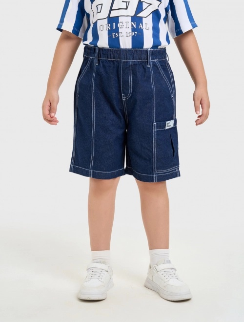 Quần soóc jeans bé trai phom dáng regular