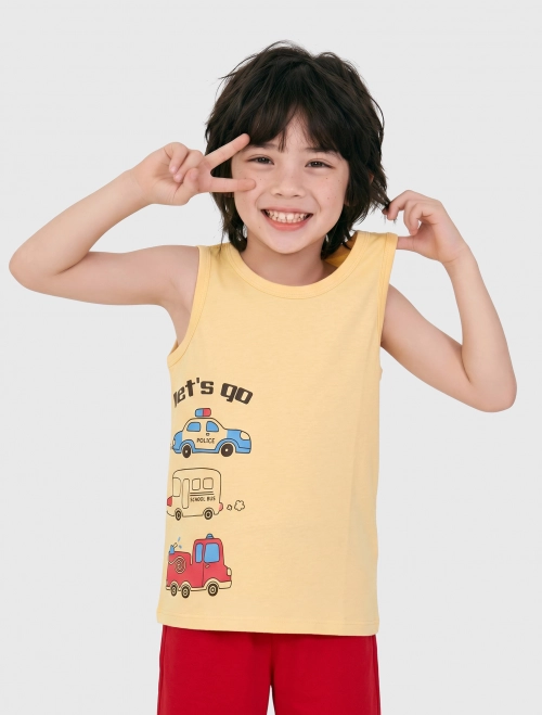 Combo 2 áo ba lỗ mặc nhà bé trai | OKEO-TEX