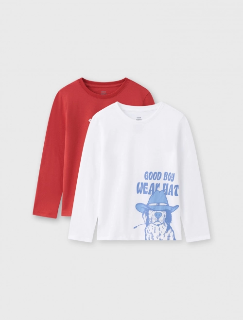 Combo 2 áo mặc nhà bé trai dài tay có hình in | OEKO-TEX