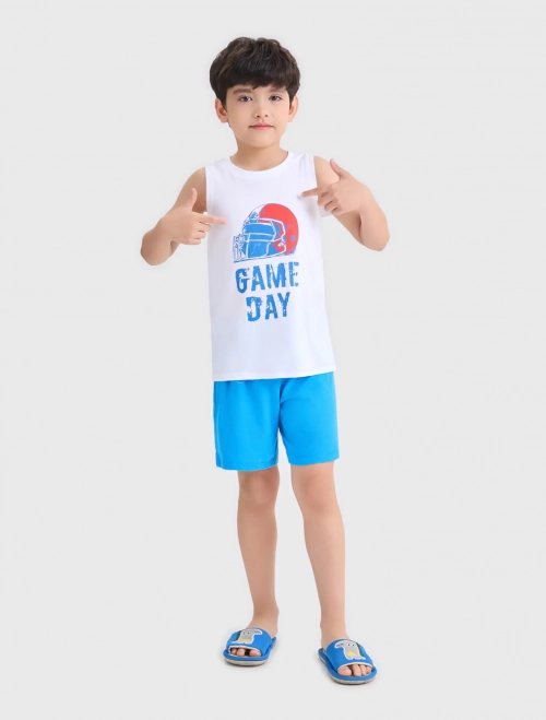 Bộ mặc nhà bé trai có hình in