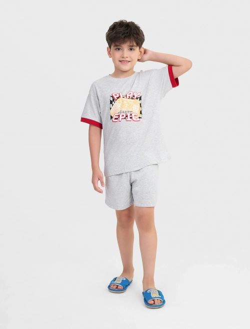 Bộ mặc nhà bé trai có hình in