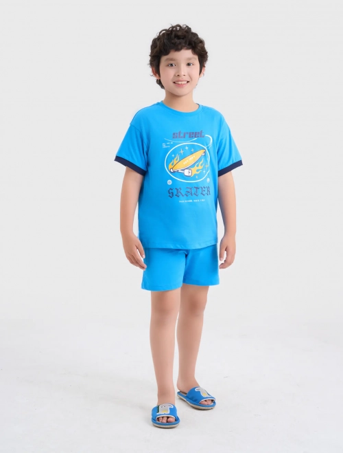 Bộ mặc nhà bé trai có hình in