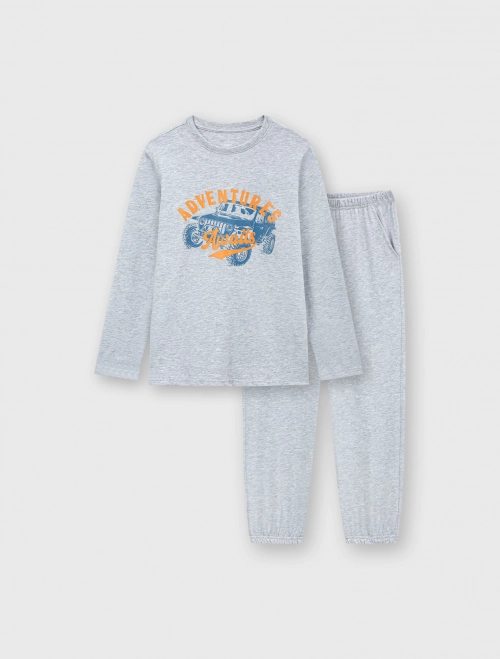 Bộ mặc nhà bé trai dáng suông có hình in