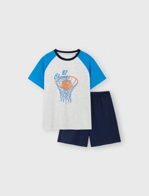 Bộ mặc nhà bé trai có hình in