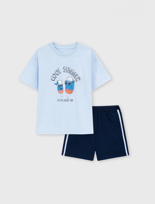 Bộ mặc nhà bé trai cotton có hình in | OEKO-TEX