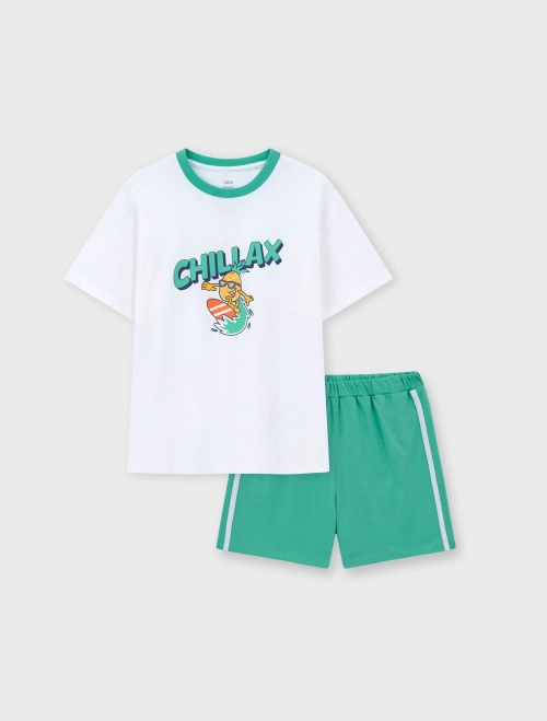 Bộ mặc nhà bé trai cotton có hình in | OEKO-TEX