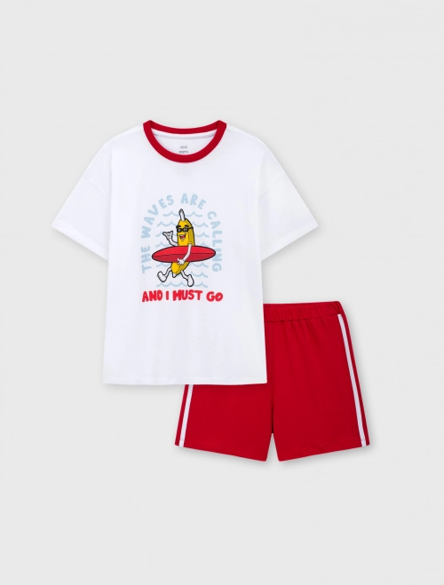 Bộ mặc nhà bé trai cotton có hình in | OEKO-TEX