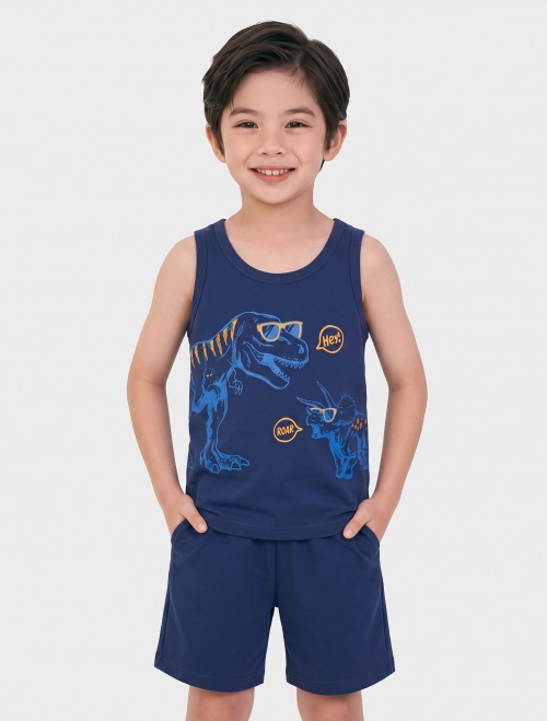 Bộ mặc nhà bé trai có hình in