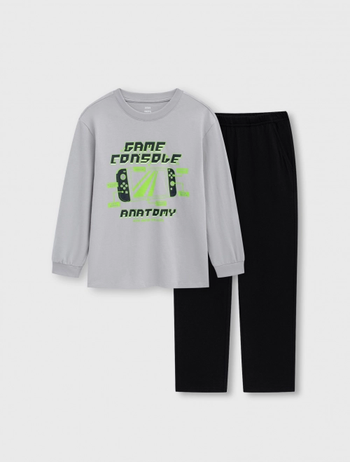 Bộ mặc nhà bé trai cotton có hình in | OEKO-TEX