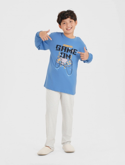 Bộ mặc nhà bé trai cotton có hình in | OEKO-TEX