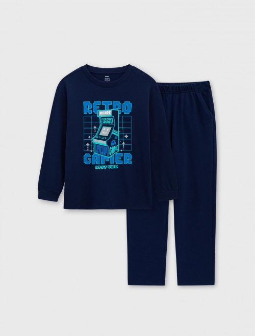 Bộ mặc nhà bé trai cotton có hình in | OEKO-TEX