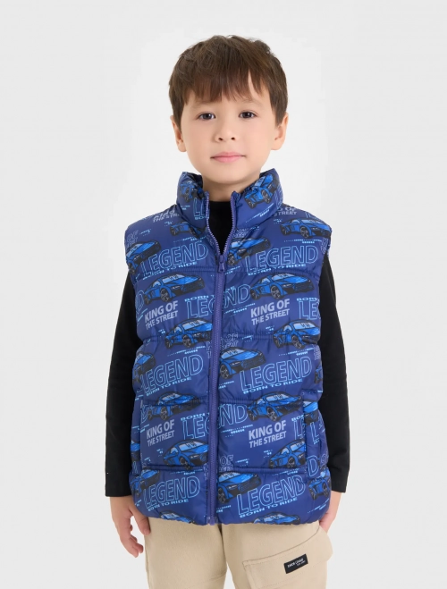 Áo khoác gilet chần bông bé trai