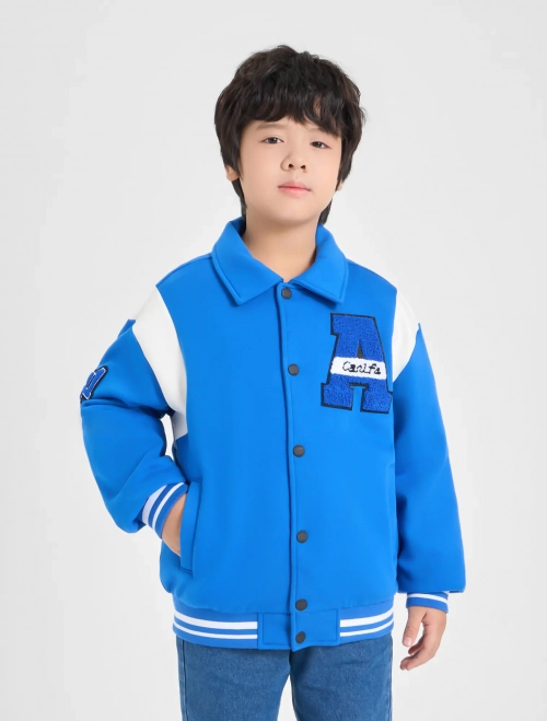 Áo khoác bé trai đính patch trang trí