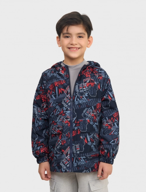 Áo khoác gió bé trai hoạ tiết chống thấm nước