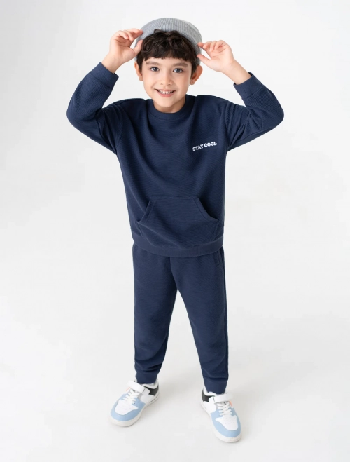 Bộ quần áo bé trai chất nỉ áo dài tay quần dài