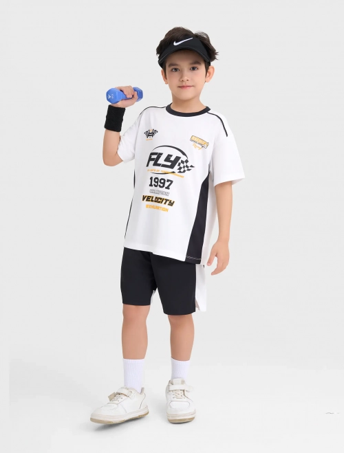 Bộ quần áo active bé trai có hình in