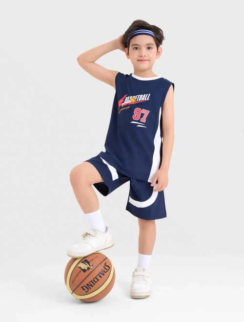 Bộ quần áo active bé trai có hình in