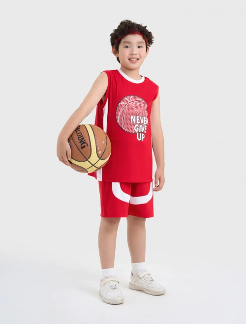 Bộ quần áo active bé trai có hình in